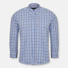 ZR Blue Box Check  White Casual Shirt 10028