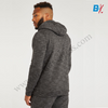 PCK 54C Emprise Logo Textured Grey Zipper Fleece Hoodie 10065