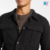 SS Double Pocket Black Full Sleeve Shirt 10095