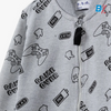 5.10.15 Game Over Allover Print Mock Neck Grey Zipper 10137