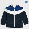 ZY Block Design Blue Fleece Zipper Hoodie 10138