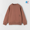 ZR Plain Powder Brown Neck Style Fleece Sweatshirt 10193