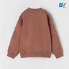 ZR Plain Powder Brown Neck Style Fleece Sweatshirt 10193