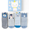 CRM Unicorn Kitty Light Blue 4 Socks Box 4645