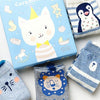 CRM Unicorn Kitty Light Blue 4 Socks Box 4645