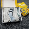 In Extenso Green & Grey With White 4 Pair Baby Socks 10286