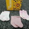 In Extenso Pink Heart & Lines 3 Pairs Baby Socks  10288