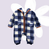 NCX Blue & White Warm Fur Hoodie Romper 10312