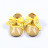 CN Dior Bow Shimming Gold Soft Bottom Pumps  10321