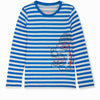 RKTS Awesome Dragon Print Royal Blue Strips White Full Sleeves T Shirt 10358
