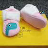 MPW Dino Aplic Pink Soft Bottom Warm  Shoes 10363