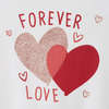 VRB Forever Love Heart  Sleeves  White T shirt 10371