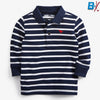 NXT White & Blue Strips Full Sleeves Polo Shirt 10393