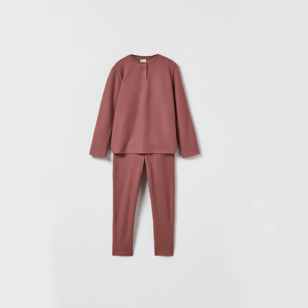 ZR Front Button Mulberry Thermal 2 Piece Set 10410