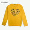 In Extenso Glitter Leopard Heart Yellow Swearter 10420