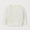 F&F Allover Hearts Hearts Cream Cardigan 10424