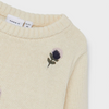 Name It Hand Knit Flower Cream  Sweater 10430