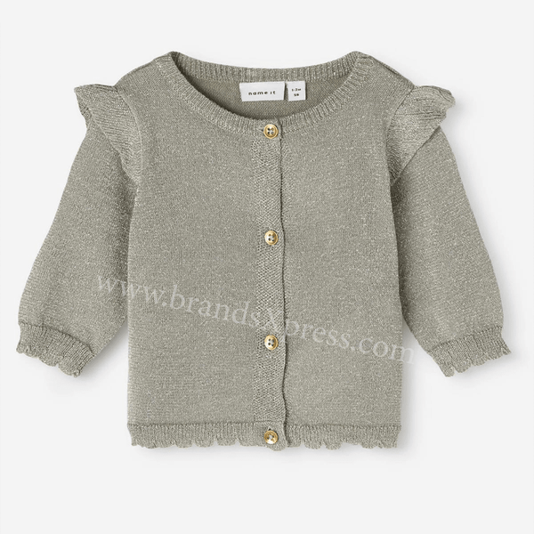 NME IT Shoulder Frill Shimmering Green Cardigan  10443