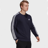 ADDS Embroided Logo 3 Stripes  Sports Fleece Navy Blue Sweatshirt 10449
