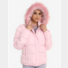 Hot Topic Faux Fur Pink Unicorn Puffer Jacket 10460