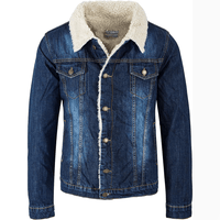 SM London Full Fur Blue Denim Jacket  10485