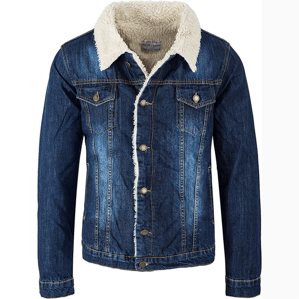 SM London Full Fur Blue Denim Jacket  10485