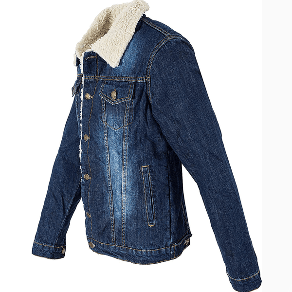 SM London Full Fur Blue Denim Jacket  10485