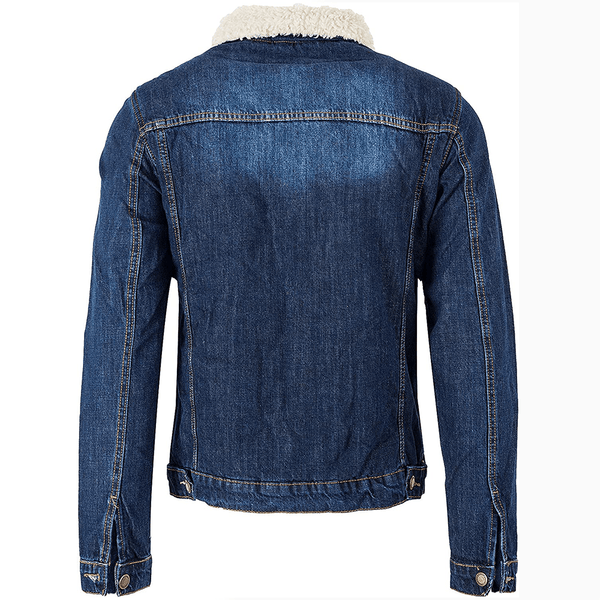 SM London Full Fur Blue Denim Jacket  10485