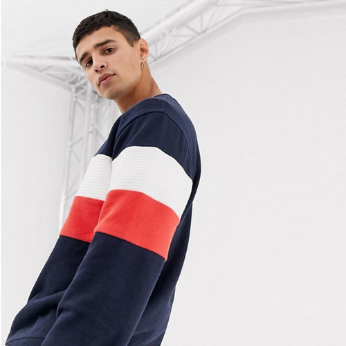 J&J Panel Stripe Navy Blue Sweatshirt 613