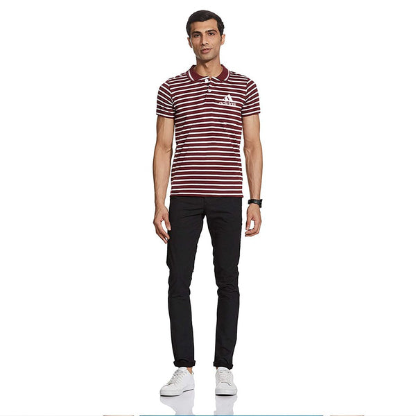 ADDS Maroon With White Lines Polo 10773