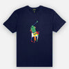 RL Multi Flag Polo Logo Navy Blue Tshirt 10836