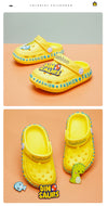 Fashion Side Print Dinosaurs Yellow Clogs 9390