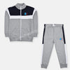 B.X Logo Color Block Dark Blue & Grey Mock Neck Track Suit 9798