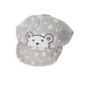 KKJ Happy Bear Embroided Detachable Grey Net Baby Cap 10934