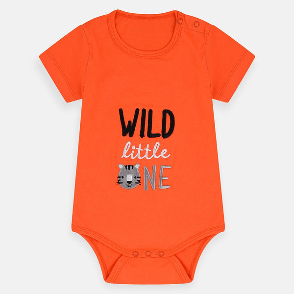 B.X Wild Little One Embroided Orange Body Suit 4204