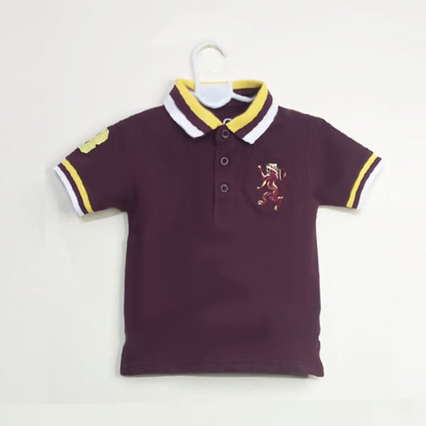 GRD Embroided Lion Logo Dark Maroon Polo Shirt 11105