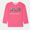 S Cute Sequin Bunny Dark Pink Full Sleeves T shirt 10372