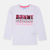 So Cute Sequin Bunny White Full Sleeves T Shirt 10373