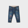 OM All Over Embroidery Mid Blue Denim 1161