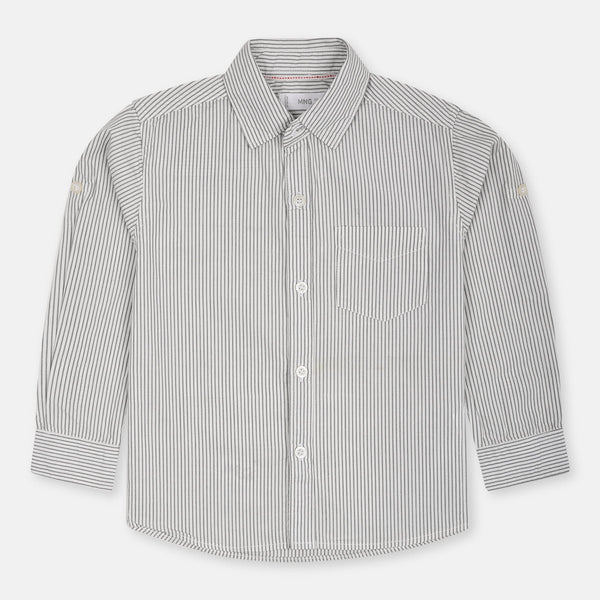 MNG Grey & White Lines Casual Shirts 10805