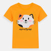 B.X Meow Some Cat Face Mango Yellow Tshirt 4842