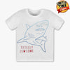 PLM Embossed Shark White Tshirt 1348
