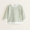 MNG Green and White Stripes Side Dino Pocket Sweatshirt 2501