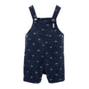 CRT Cars & Plain Print Navy Blue Cotton Short Dungaree 4047