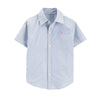 CRT Flamingo Logo Blue & White Lines Half Sleeves Casual Shirt 3857