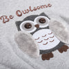 E.Simpson Be Owl Same Light Grey Fleece Hoodie 8506