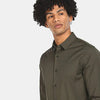 ZR Olive Green Plain Casual Shirt 8892