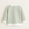MNG Green and White Stripes Side Dino Pocket Sweatshirt 2501