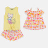 PPN Mermaid & Ice-cream Print 3 Piece Set With Yellow Top 3976