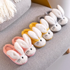 Rabbit Ears Fluffy Warm Peach Slippers 8158